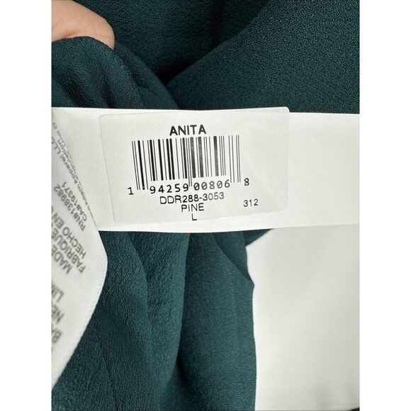 Dress The Population Women’s Size Large Green Anita Crepe Cocktail Midi Dress - Picture 10 of 11